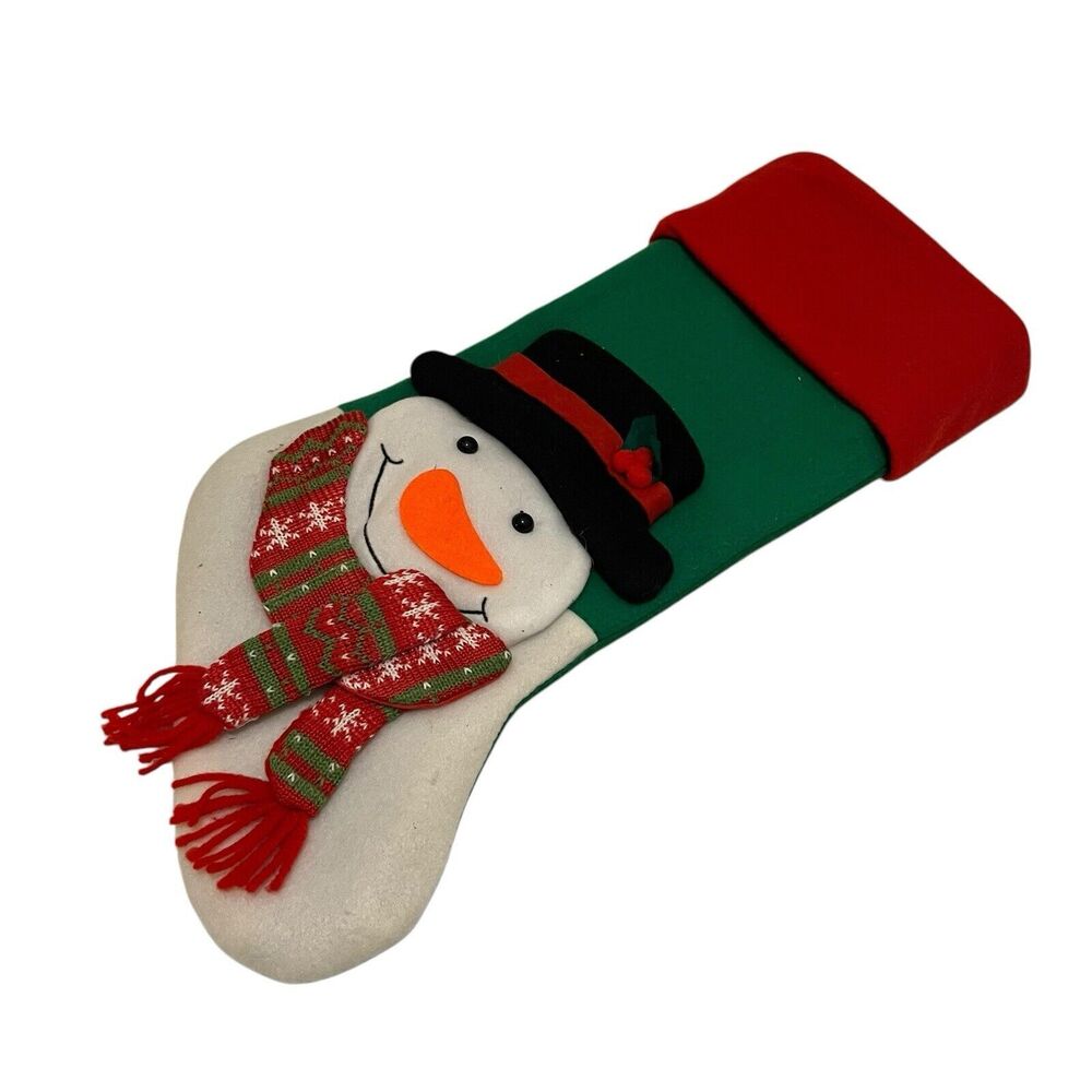 Midwood Brands White Felt 3D Plush Snowman Christmas Stocking 16"